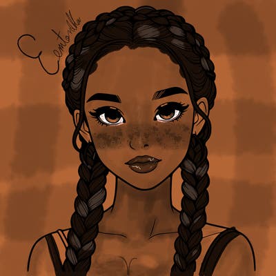 realistic girl with braids