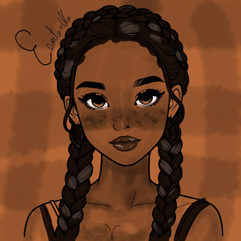 realistic girl with braids