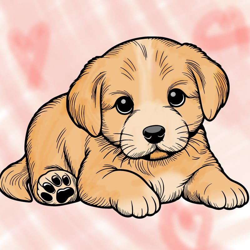 a cute realistic puppy