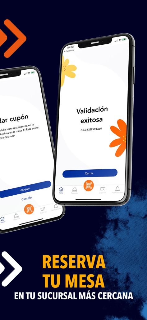 Fisher´s - Fishers restaurant app displaying coupon validation and table reservation features
