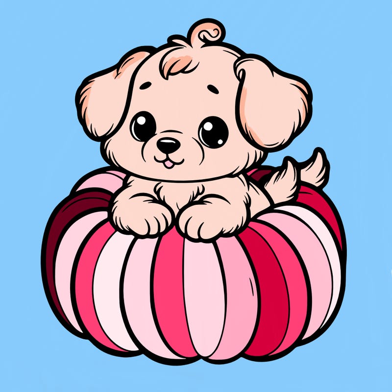 cute little puppy in a pumpkin