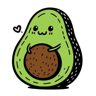 an avocado hugging an avocado