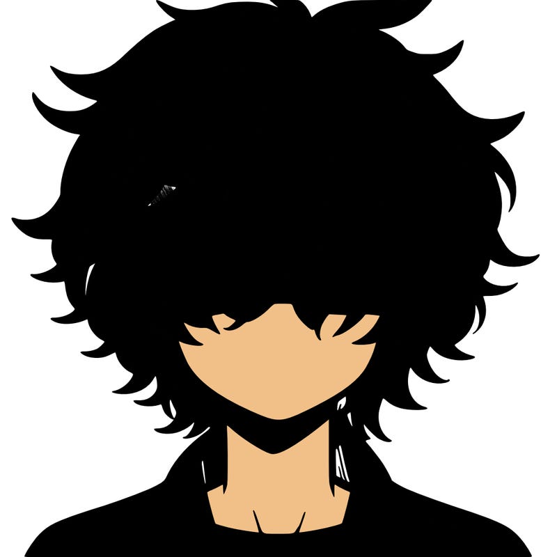 manga boy fluffy hair covering his eyes