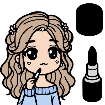 girl wearing lipstick