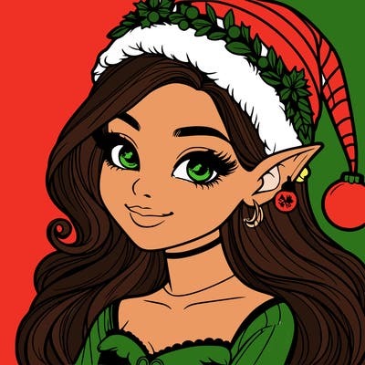 christmas girl elf realistic