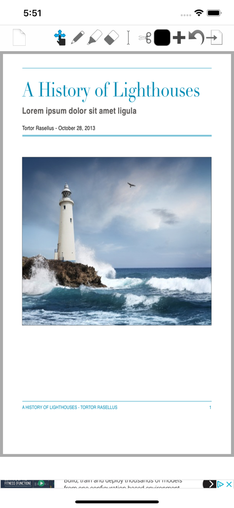 PDF Signer Express - Sign PDFs - Ein Screenshot von PDF Signer Express, der ein geöffnetes PDF-Dokument mit Bearbeitungswerkzeugen anzeigt