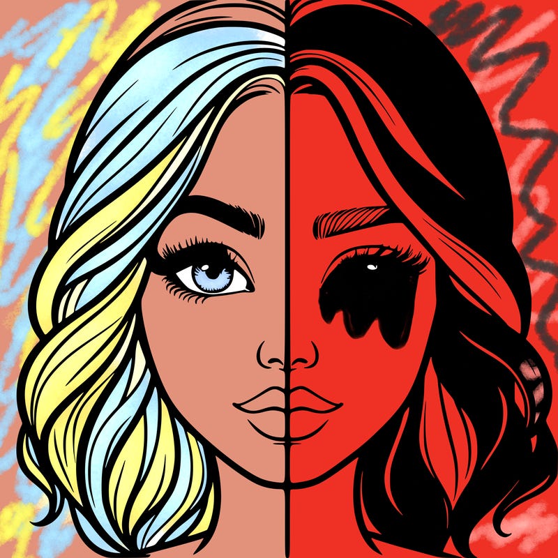 realistic girl split half