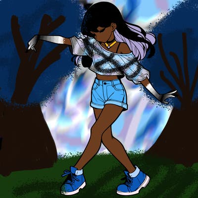 realistic girl danceing