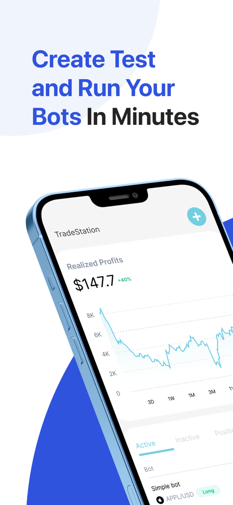 StockHero: Smart Trading Bot - StockHero mobile app interface showing stock trading bot profits and performance chart