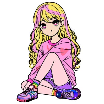 girl sitting realistic