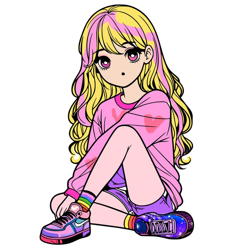 girl sitting realistic