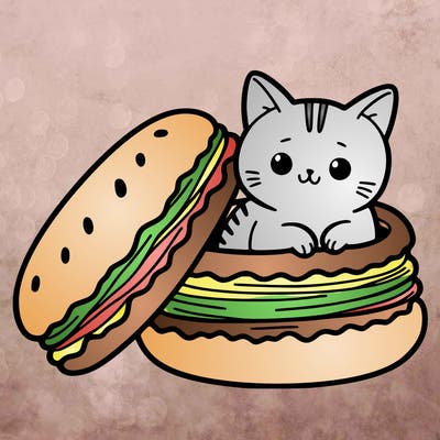 cat in a macaron