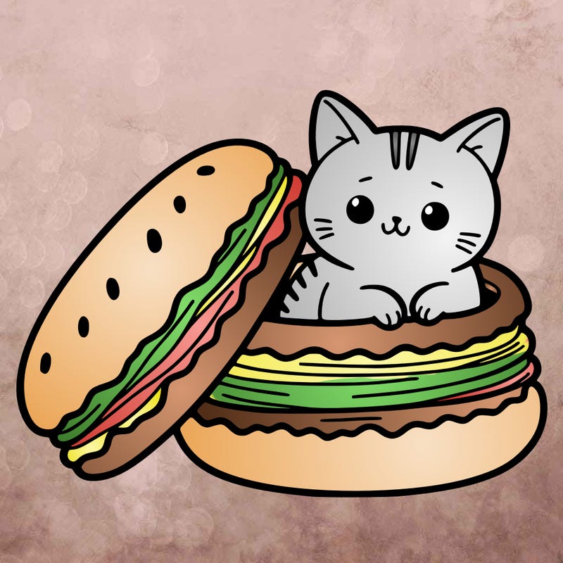 cat in a macaron