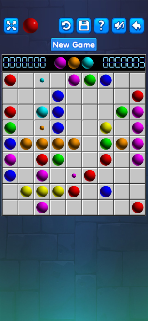 Line 98 - Lines 98 -Color Line - Classic Line 98 puzzle game grid featuring colorful balls