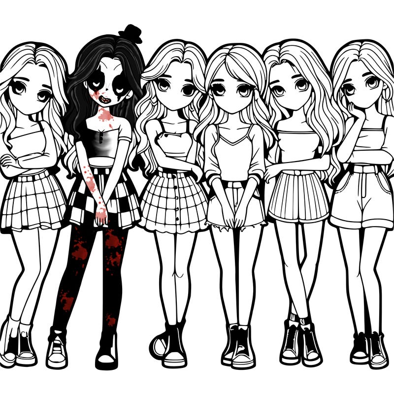 a group of girls realistic