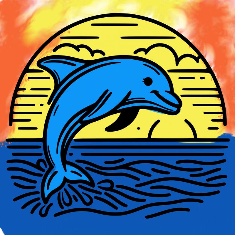 dolphin in a sunset