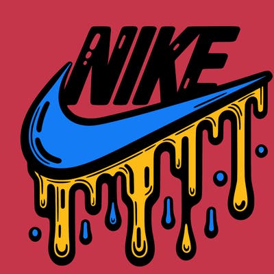 dripping nike logo