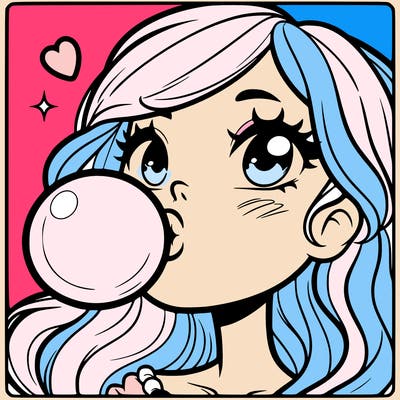 blowing bubblegum
