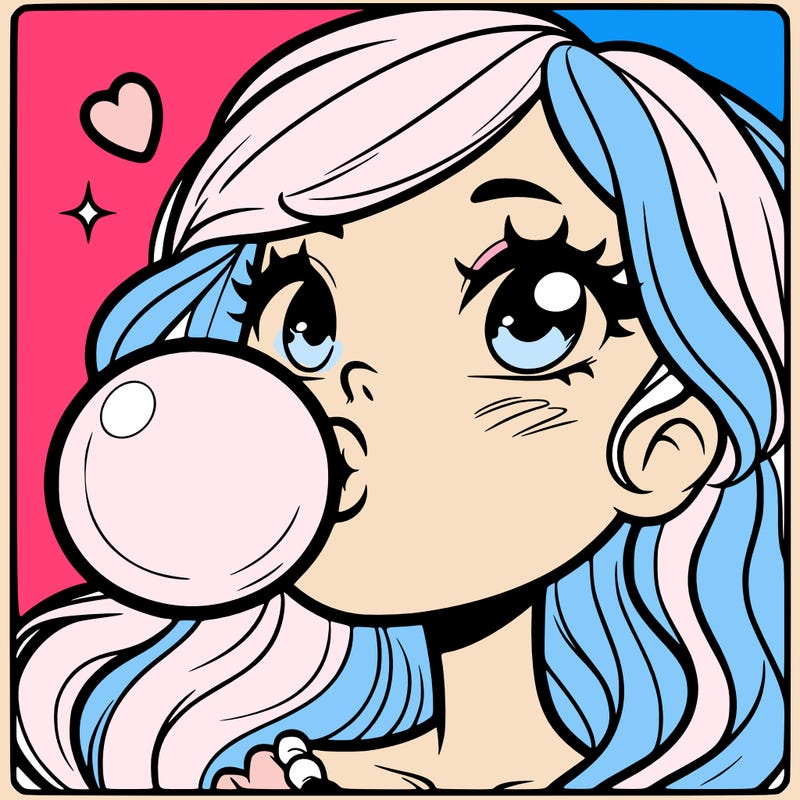 blowing bubblegum