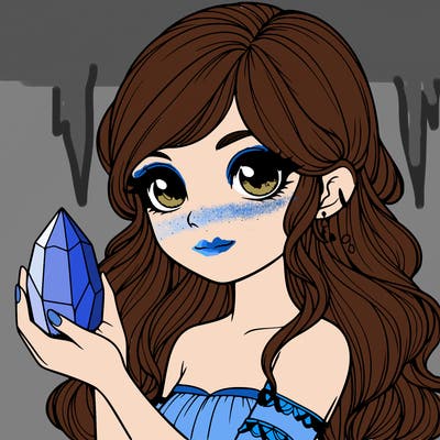 realistic girl with a mystical crystal