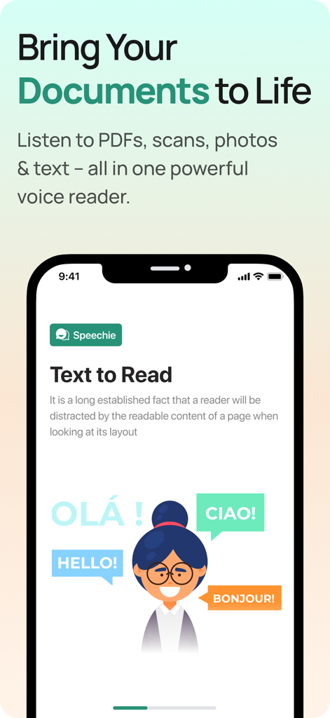 Macwhisper - Text To Speech - Smartphone screen showing Macwhisper text to speech app interface with multilingual support