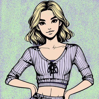 realistic girl in crop top