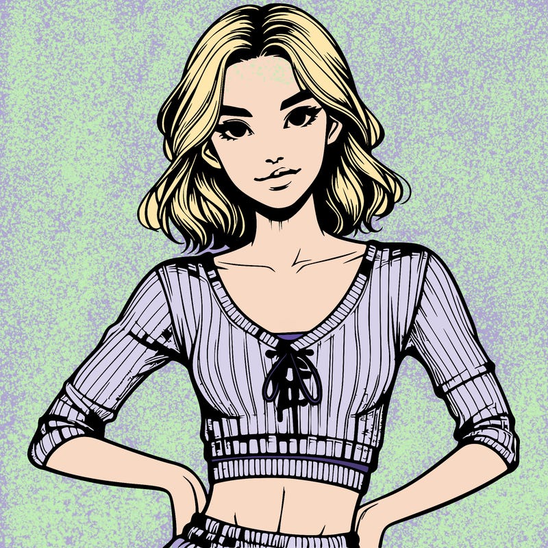 realistic girl in crop top