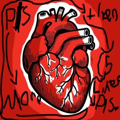 a realistic human heart