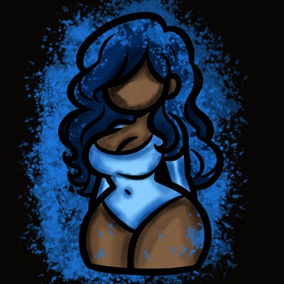 curvy woman with hair