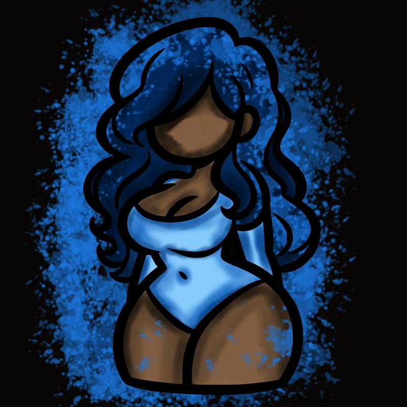 curvy woman with hair