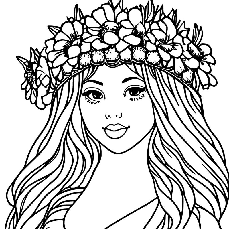 girl with flowers crown