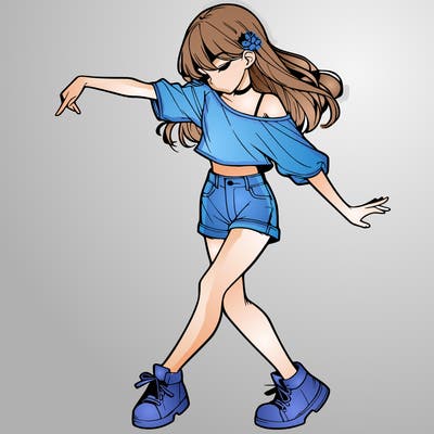 realistic girl danceing