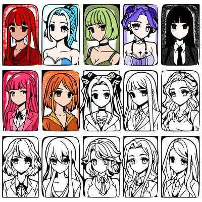 girls that look diffrent anime