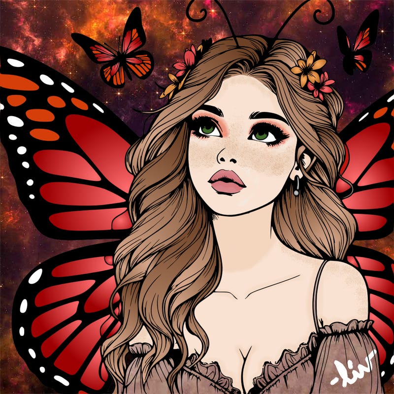 butterfly fairy realistic girl