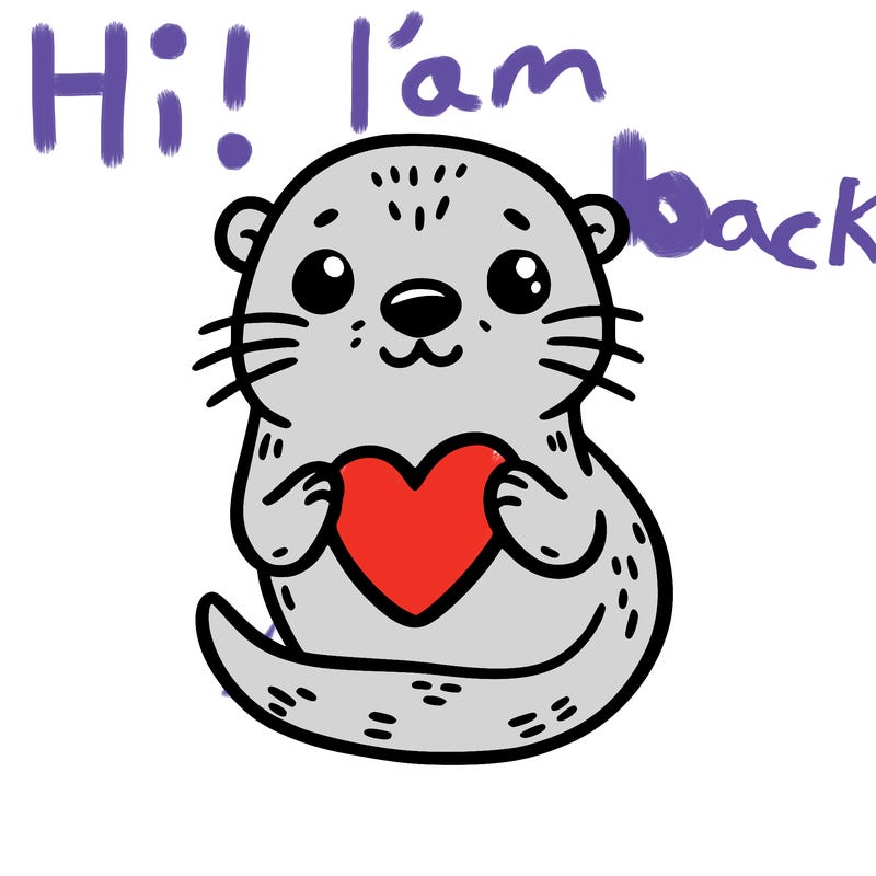 otter with a heart
