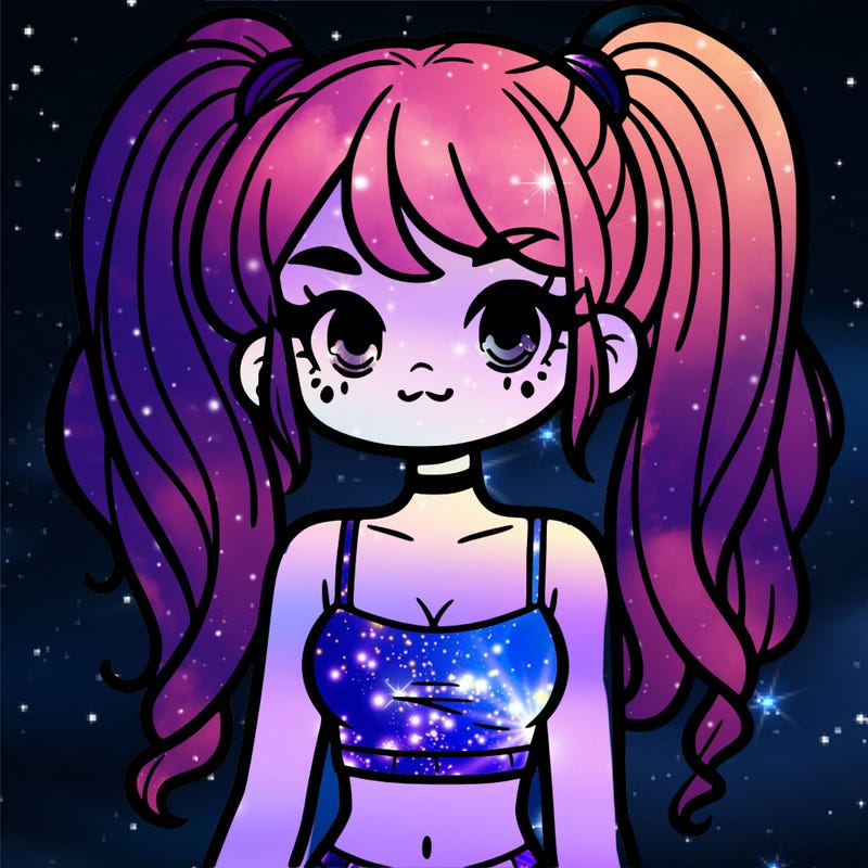 a pretty girl with pig tails and a crop top on