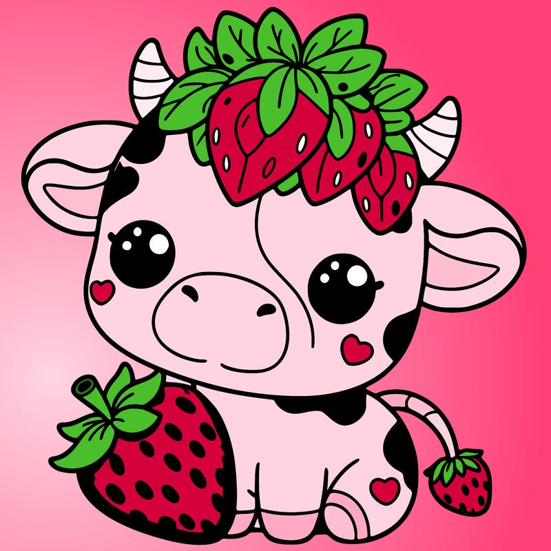 cute strawberry cow