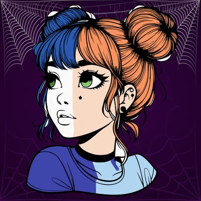 realistic girl with spacebuns