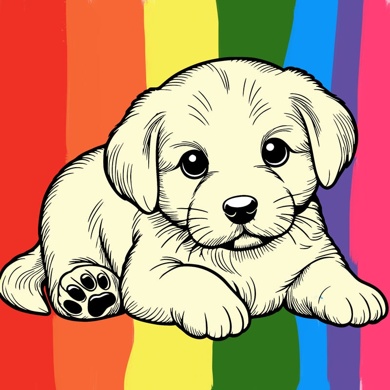 a cute realistic puppy