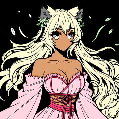 manga character and beauty woman woolf