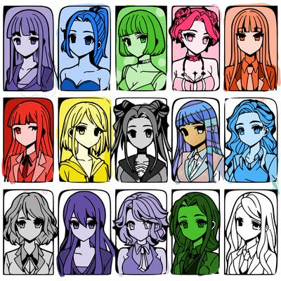 girls that look diffrent anime