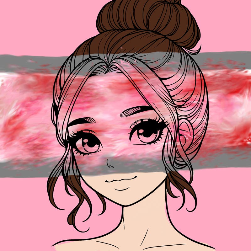 realistic pretty girl with hair in bun