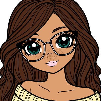 girl with beautiful eyes, hair, and glasses