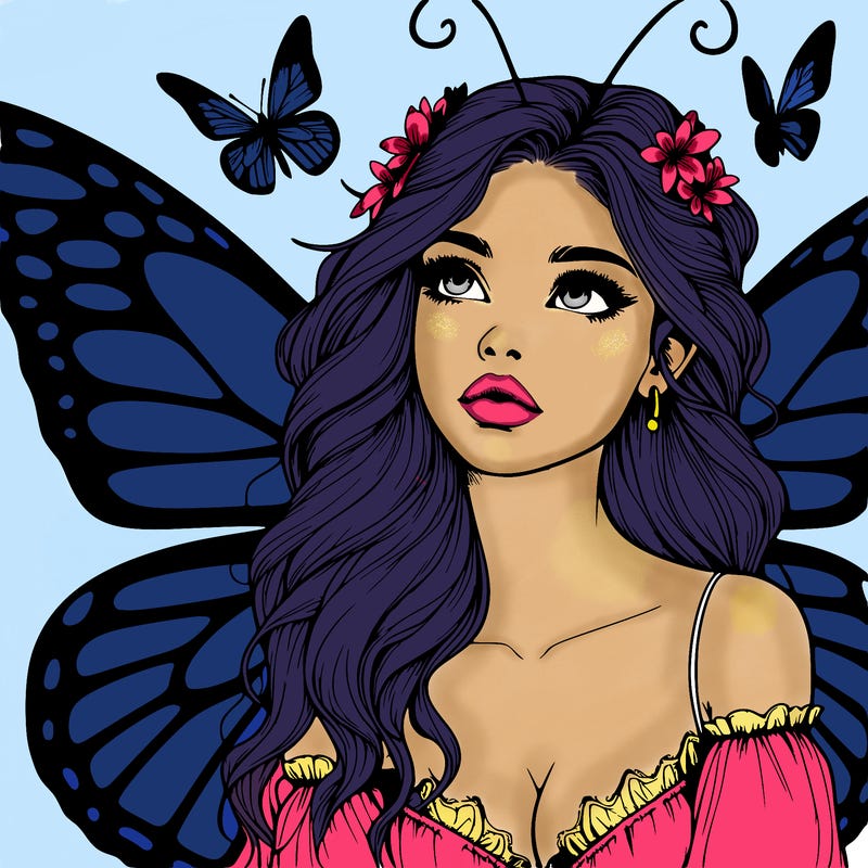 butterfly fairy realistic girl