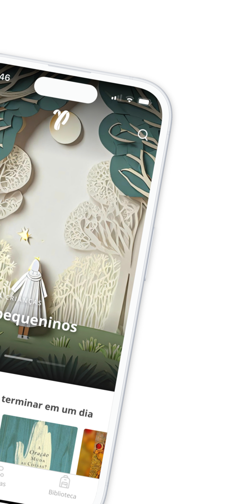 Pilgrim: audiobooks and ebooks - Home screen of the Pilgrim Christian audiobooks app showing curated book covers and artistic illustrations.