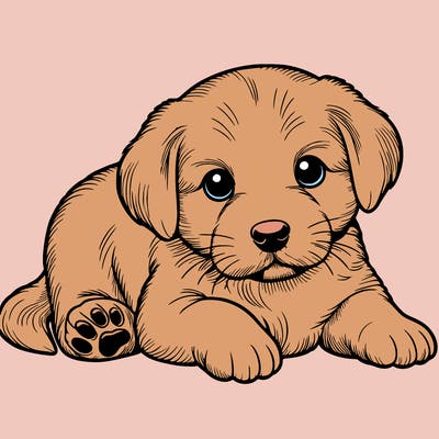 a cute realistic puppy