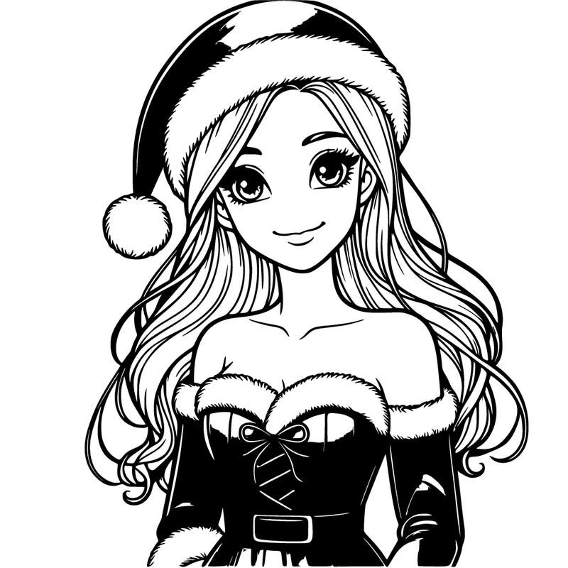 realistic girl in santa dress