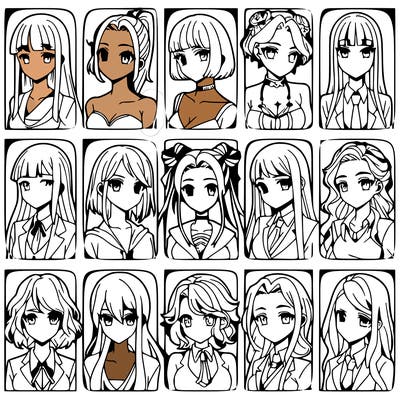 girls that look diffrent anime