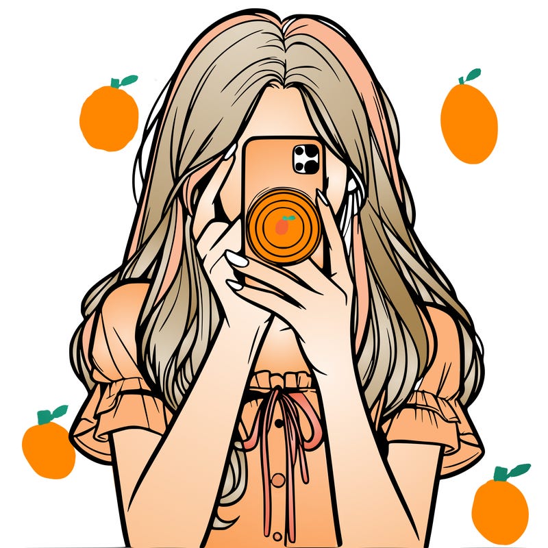 a realistic girl holding her phone taking pictures