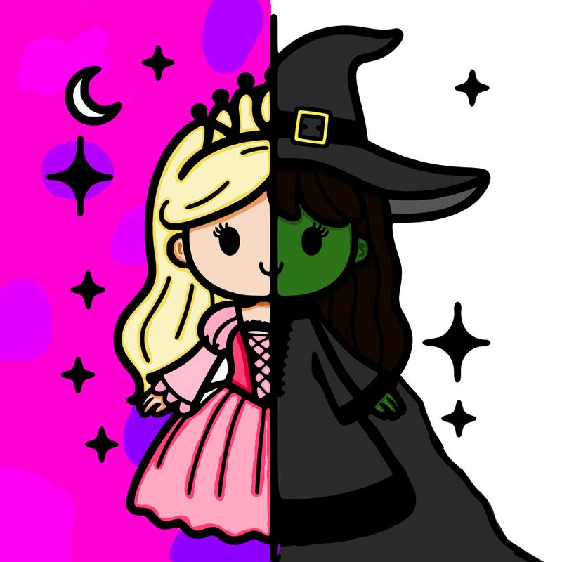 split princess and witch